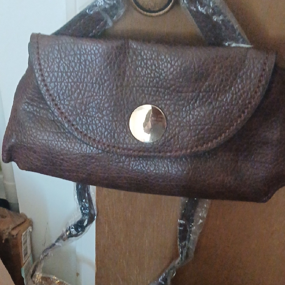 Classic Brown Pebbled Leather Crossbody Bag